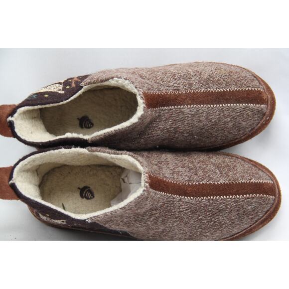 Acorn Bootie Slipper Womens Size 8-9 Brown Chocolate Owl Faux Fur Forest A10079 - Picture 6 of 8